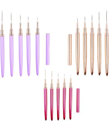 5Pcs Nail Arts Liner Brushes Painting Brush Set Thin Nail Arts Dotting Drawing Pen 4/8/12/20/25mm Suitable For Home Use - Buy Online on SooperMarket.com