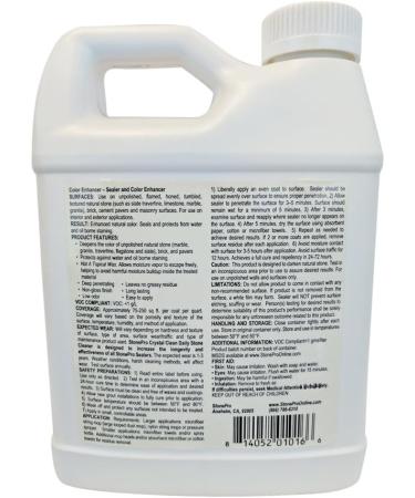 Stone Pro Color Enhancer - 1 Quart | Unpolished Stone Sealer - Buy Online on SooperMarket.com