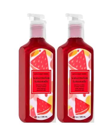 Bath & Body Works Deep Cleansing Gel Hand Soap 2 Pack 8 oz. (Watermelon Lemonade) Watermelon Lemonade 8 Fl Oz (Pack of 2)