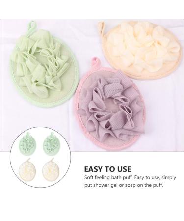 4pcs Pure Color Bath Flower Balls - Loofah Sponges & Body Brushes for Relaxing Showers | High-Quality PE Mesh Back Scrubber - Buy Online on SooperMarket.com