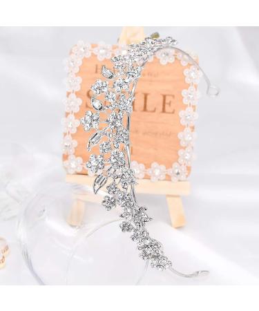 Rhinestone Crystal Tiara Headband Queen Princess Crown for Women - Silver - Buy Online on SooperMarket.com