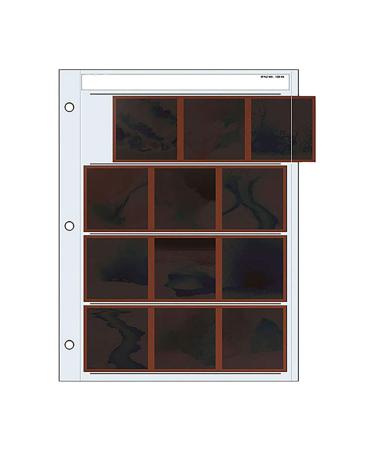 Print File 120 Size Negative Pages Holds Four Strips of Three 6x6 Frames, Pack of 100