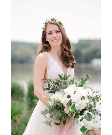 Green Leaf Crown for Bridal Hair Accessories - Bohemian Floral Headband for Wedding, Birthday, Party - Buy Online on SooperMarket.com