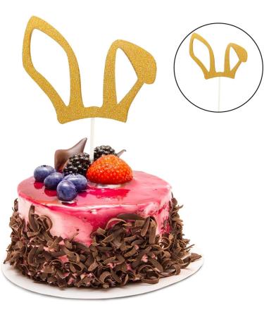 1 Pack Cute Easter Theme Cupcake Topper Decorative Cake Toppers Easter Festival Party Supplies Gold RabbitsLM - Buy Online on SooperMarket.com