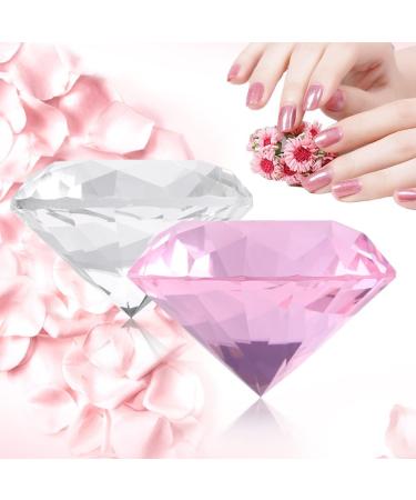 Glass Crystal Diamond Nail Art Display Tool Nail Art Display Photography Decoration 2 Colors(White) - Buy Online on SooperMarket.com