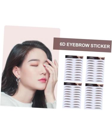 NOLITOY 4pcs Waterproof Eyebrow Women Transfer Like Sticker Men Makeup Water Hair-like Tool Authentic 21x15cm Brown - Buy Online on SooperMarket.com