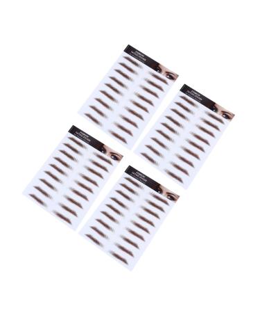 Healeved 4pcs Eyebrow Stickers Eyebrows Makeup Tools False 6d Mold Modify Water Transfer Paper with Ink