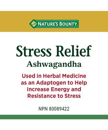 Nature's Bounty Stress Relief Ashwagandha 100 Capsules Help increase energy and resistance to stress - Buy Online on SooperMarket.com