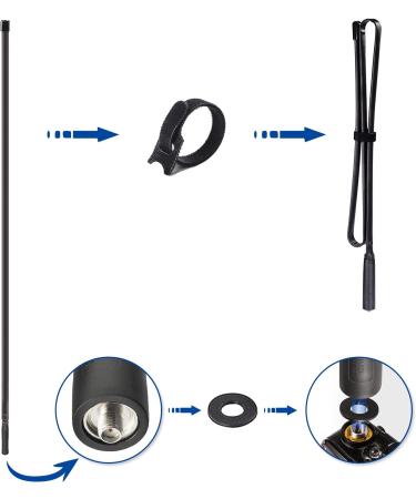 Bingfu Dual Band VHF UHF 136-520MHz Foldable CS Tactical Antenna for Handheld Ham Radio - Compatible with Kenwood, Wouxun, Baofeng, UV-5R, UV-82, GT-3 - 42.5 inch SMA Female - Buy Online on SooperMarket.com