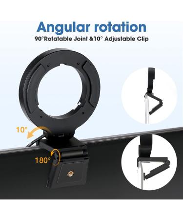 FDKOBE Webcam Lighting Ring Light for Laptop/Computer - 4'' Small Video Conference Lighting with Mount & Tripod, 3 Light Modes, 10 Brightness Levels - Selfie 3000k - Buy Online on SooperMarket.com