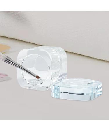 Harilla Nail Art Dish with Lid Bowl Cup Holder Glassware Tools Nails Liquid Powder Containers Nail Art Tools for Home Salon Clear - Buy Online on SooperMarket.com