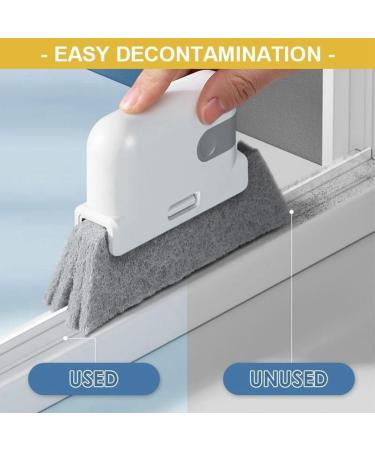 Grey-Window Cleaning Brush Windowsill Groove Deadend Cabinet Crevice Brush with Replace Head Household Cleaning Tools Easy Install - Buy Online on SooperMarket.com