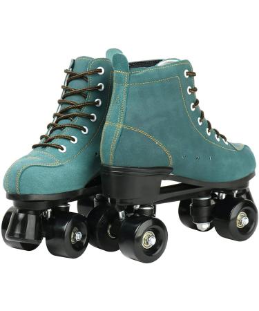 High-top Roller Skates for Women Men | Shiny Blue Four Wheels Roller Skates | Includes Shoes Bag | Size 38 - Buy Online on SooperMarket.com