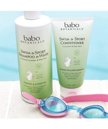Babo Botanicals Purifying Swim & Sport Shampoo & Wash - Cucumber and Aloe Vera - 16 Fl Oz - Kids & Sensitive Skin (Pack of 1) - Buy Online on SooperMarket.com