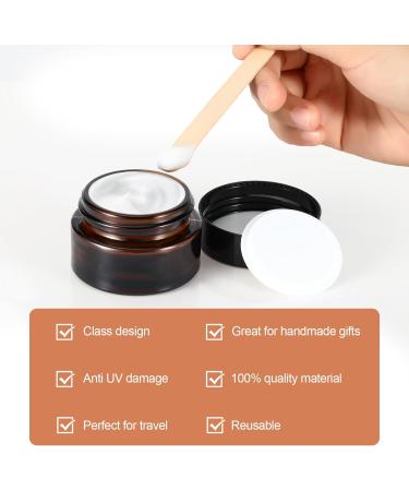 Collazoey 10-Piece Amber Glass Cream Jars Set | 20ml & 30ml Refillable Ointment Pots with Lids | Ideal for Cosmetics & Essential Oils | International Shipping Available - Buy Online on SooperMarket.com