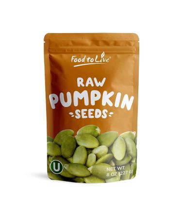Raw Pepitas, 8 Ounces  Non-GMO Verified, Pumpkin Seed Kernels, Unsalted, No Shell, Vegan, Kosher, Keto, Bulk. Wholesome Snack. High in Protein, Essential Fatty Acids. Great for Baking, as a Topping. 8 Ounce (Pack of 1)