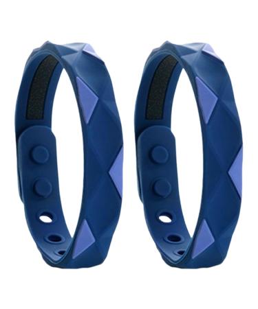Erhigher Neurasthenia Relief Bracelet 2pcs Anti Static Adjustable Multi-Hole Silicone Energy Balance for Improved Sleep Quality Relaxation Unisex Waterproof Blue 2pcs 2pcs Blue