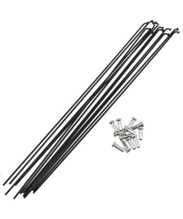 AYLIFU 12 PCS 14G Bicycle Stainless Steel Spoke 260mm Mountain Bike/Road Bike Spoke Belt 12mm Spoke Cap is Suitable for Most Bikes