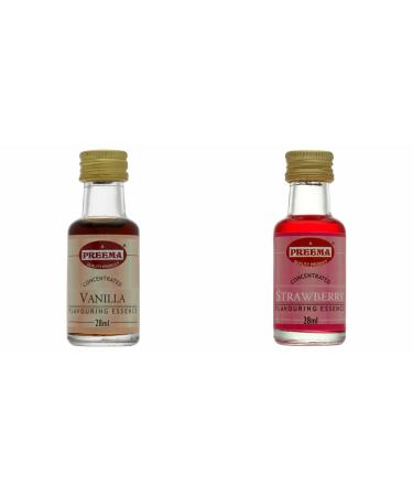 Preema Strawberry flavour essence 28ml And Preema Vanilla Essence - 28ML. Prefect For Baking | Halal | Premium Quality