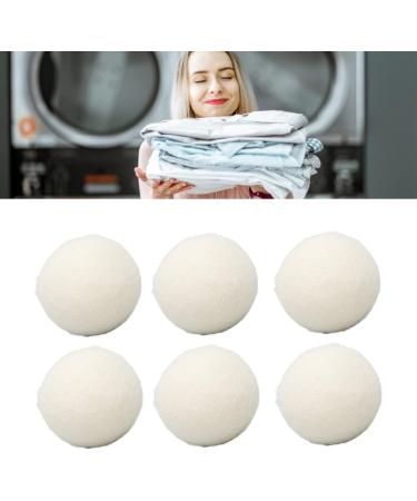 Hiraith 6Pcs Wool Drying Balls Reusable Skin Friendly Static Reduction Time Saving Fabric Softener Ball for Clothes Laundry (6cm) - Buy Online on SooperMarket.com