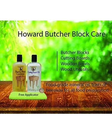 12 oz Howard Butcher Block Oil & Conditioner: Food Grade Mineral Oil for Cutting Boards - Food Safe Wood Sealer - Buy Online on SooperMarket.com