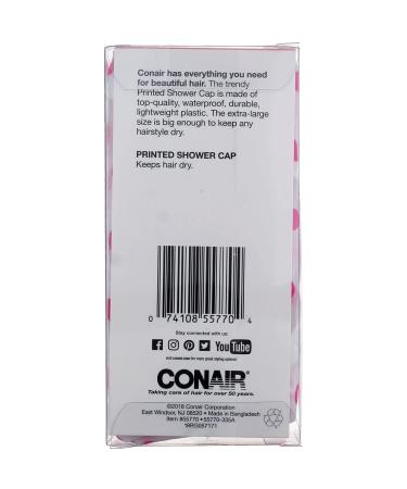 Conair XL Shower Cap - Printed Design | Keep Hair Dry & Protected - Buy Online on SooperMarket.com