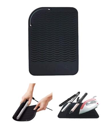 Heat Resistant Silicone Mat for Curling Irons & Flat Irons - 9x6.5 - Black - Buy Online on SooperMarket.com