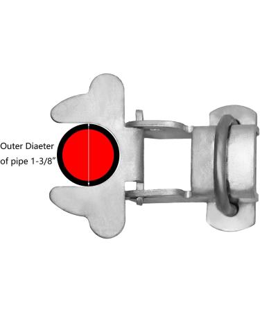 1-3/8 x 1-3/8 Galvanized Steel Kennel Gate Latch for Chain Link Fence - Dog Kennel Hardware - Buy Online on SooperMarket.com