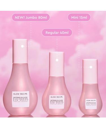 Glow Recipe Watermelon Glow Niacinamide Dew Drops Hydrating Serum - Jumbo Size 80ml | Lightweight Facial Serum & Liquid Highlighter - Buy Online on SooperMarket.com