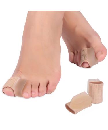 Toe Sleeves Bandage Toe Cushion Tube Toe Tubes Sleeves Soft Gel Corn Pad Protectors Toe Protector Straighters Correctors Sleeve Tube with Big Toe Gel Spacers for Cushions Corns Blisters
