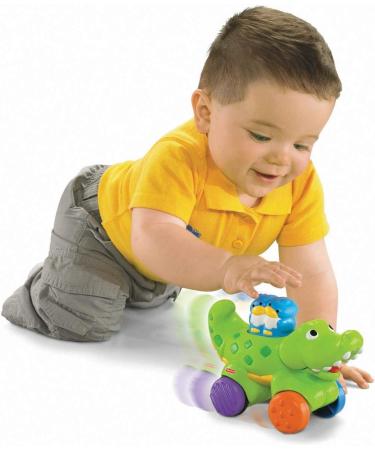 Fisher Toys Amazing Animals Press and Go Gator | Fun Infant Toy for Toddlers 6-36 Months - International Shipping Available - Buy Online on SooperMarket.com