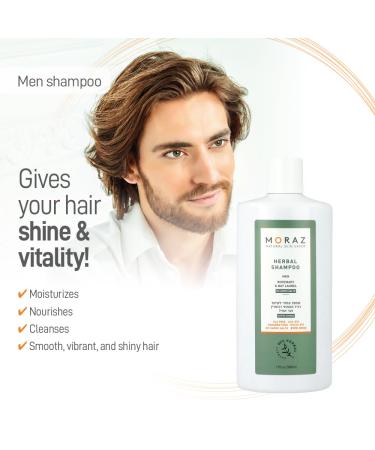 Moraz Men's Herbal Shampoo - Clarifying & Moisturizing Formula for Normal Hair - Strengthen Hair Roots - 17 oz - Buy Online on SooperMarket.com