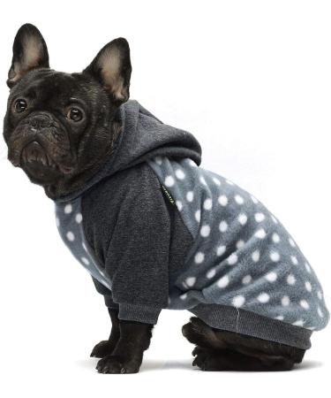 Fitwarm Polka Dot Pet Hoodie Sweatshirt - Fleece Dog/Cat Jacket (Medium, Grey) - Buy Online on SooperMarket.com