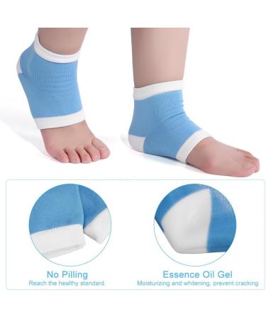 Buy Angrek Washable Gel Spa Heel Socks - 2 Piece Moisturizing Pedicure Care for Dry Cracked Feet - Open Toe Protection (Blue) - Buy Online on SooperMarket.com