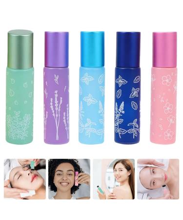Buy 5pcs 10ml Printed Glass Roller Bottles - Essential Oil Sample Bottles for Travel & Massage | International Shipping Available - Buy Online on SooperMarket.com