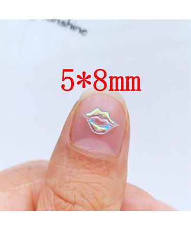 100 PCS 3D Lips Charms Kawaii Nail Rhinestones - Valentine's Day Nail Art Decoration - Buy Online on SooperMarket.com