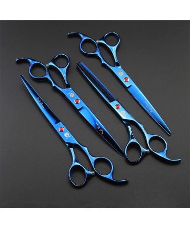 Purple Dragon PS02 Professional 7.0 inch 4PCS Pet Grooming Scissors Kit Japan Premium Steel Straight & Curved & Thinning Blade Dog Hair Cutting Shears Set with Case Blue - Buy Online on SooperMarket.com