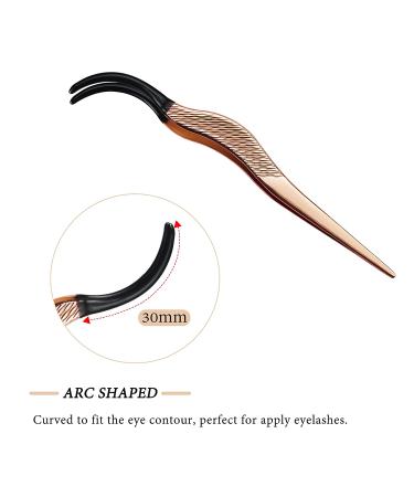 Stainless Steel Cluster Lash Tweezers Set - Rose Gold 2pcs DIY Eyelash Applicator Tool for Easy Application and Removal of False Lashes - Buy Online on SooperMarket.com
