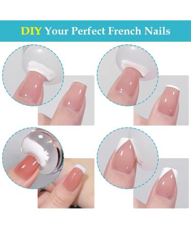 Nail Art Stamper Set - 1 Pc Silicone Nail Art Stamper with 2 Pcs French Nail Stamper Head 1 Nail Stamping Plate and 1 Scraper Manicure Tools Kit for Home Salon DIY Nail Art Decor - Buy Online on SooperMarket.com