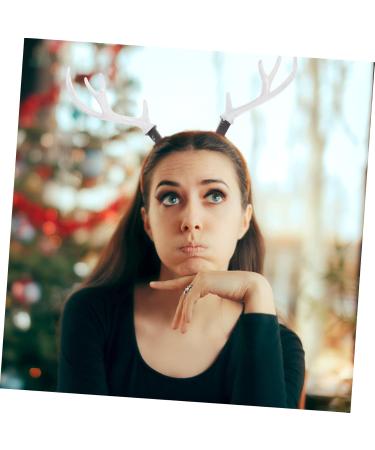 ABOOFAN 2 Pairs Christmas Flocked Antlers Hair Clips Headbands Handmade Diy Materials Headdress Diy Parts Diy Simulated Antlers Diy Deer Horn Hair Accessories White Artificial Flocking - Buy Online on SooperMarket.com