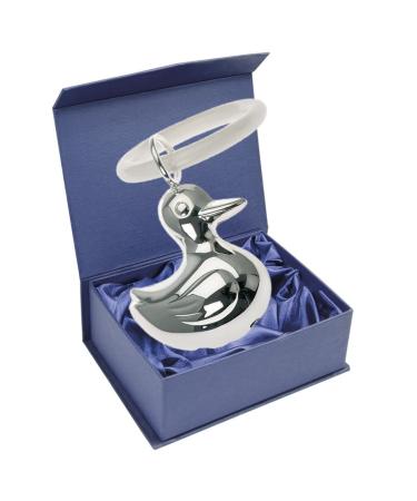SILBERKANNE children's rattle with teething ring duck L 7 cm Premium Silver Plated noble silver plated in top workmanship