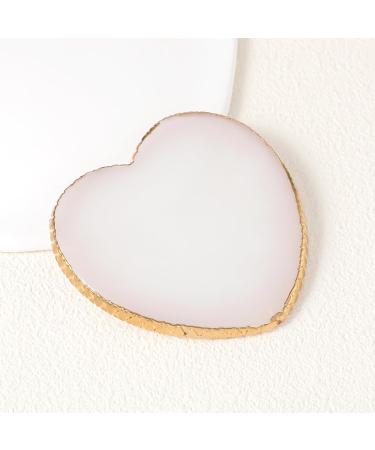 Gjinxi Resin Nail Art Palette Makeup Palettes Nail Mixing Palette Polish Color Mixing Plate Golden Edge Heart Shaped Nail Art Display Holder Display Board Heart Shape Cosmetic Mixing Tools - Buy Online on SooperMarket.com