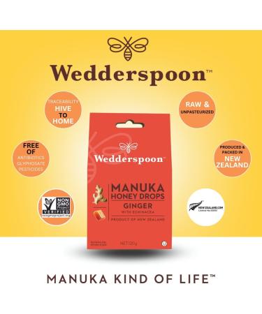 Wedderspoon Natural Manuka Honey and Ginger with Echinacea Drops (20 Drops per box) - Buy Online on SooperMarket.com