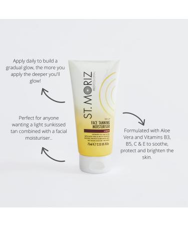 St Moriz Professional Daily Face Tanning Moisturiser - Vegan Fake Tan with Aloe Vera & Vitamin E - Medium (75ml) - Buy Online on SooperMarket.com
