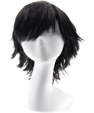 Gairyan Short Black Wig Cosplay Wig Unisex Anime Cosplay Wigs for Women/Men Straight Fluffy Wig Costume Theme Party Fancy Dress Wigs Halloween Wig Comic-Con Costumes Accessories - Buy Online on SooperMarket.com