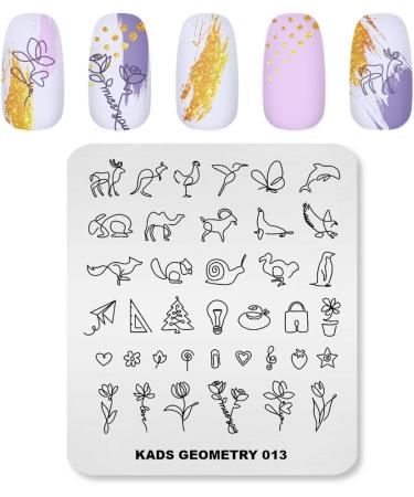 KADS 5pcs Nail Stamp Plates Set - Unique Irregular Geometry Patterns for Nails Art Stamping - Buy Online on SooperMarket.com