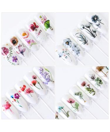 Macute Nail Decals: 24 Sheets Water Transfer Nail Stickers - Assorted Floral & Flamingo Patterns for Women's Fingernail Decorations and Manicures - Buy Online on SooperMarket.com