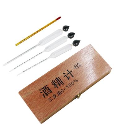 Box of 3Pcs Spirit Alcohol Meter Hydrometer 0-40% 0-70% 0-100%