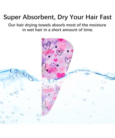 RETON 4 Pack Microfiber Hair Drying Towel - Super Absorbent Hair Turbans for Kids, Girls, and Women - Fast Drying Hair Wrap for Curly, Long, and Thick Hair - Buy Online on SooperMarket.com