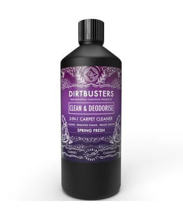 Dirtbusters Carpet Shampoo Cleaner Solution Clean & Deodorise with Stain Cleaning Remover and Odour Treatment Spring Fresh (1L)